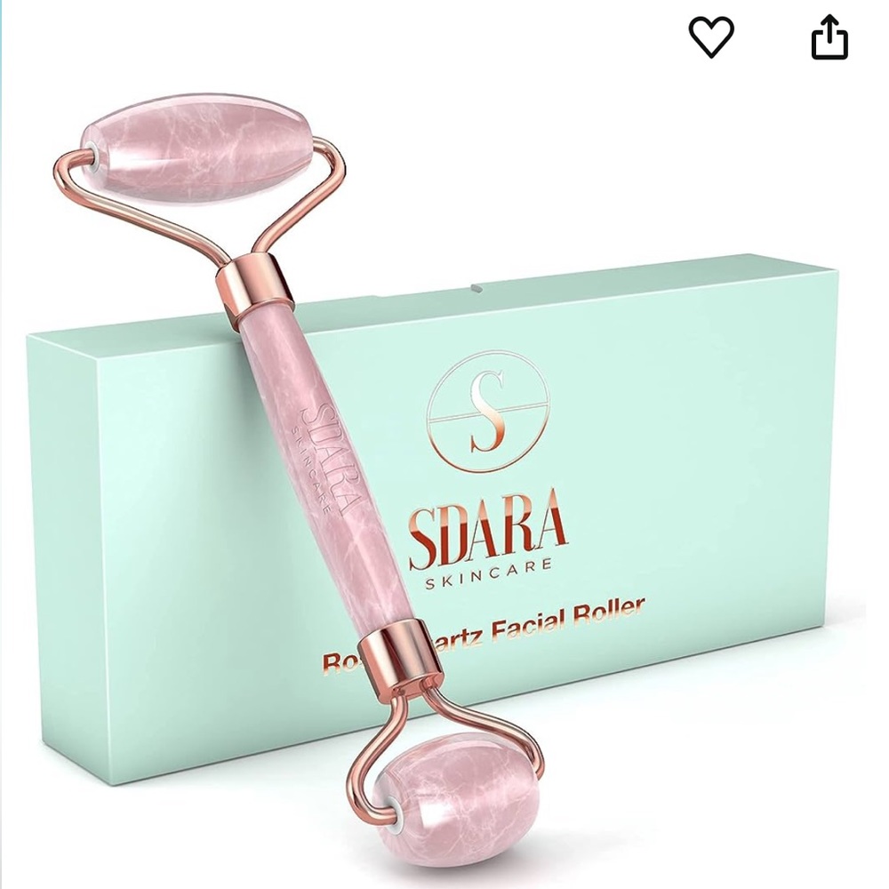 SDARA SKINCARE Rose Quartz Roller - Anti Aging Jade Roller